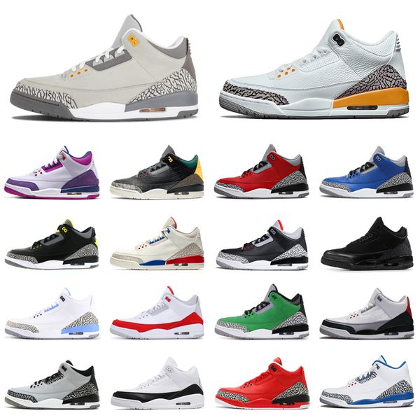 

men shoes 3 basketball 3s jumpman cool grey laser orange varsity royal cement red black cat mens trainers sports sneakers -13