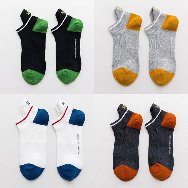 

men's summer thin breathable sports cotton men's new and boat socks stereo heel socks nuybx, Black