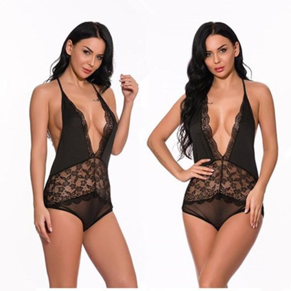 

lingerie erotic babydoll underwear costumes for women lace flower porno lenceria mujer sleepwear plus size, Red;black