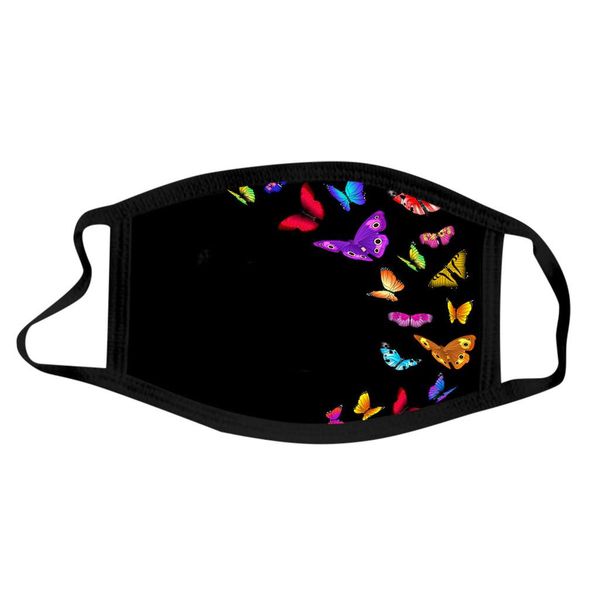 

butterfly masks fashion designer printed reusable fabric facemaskcloth decoration for masks masque coton reutilisable wmtnmc, Black