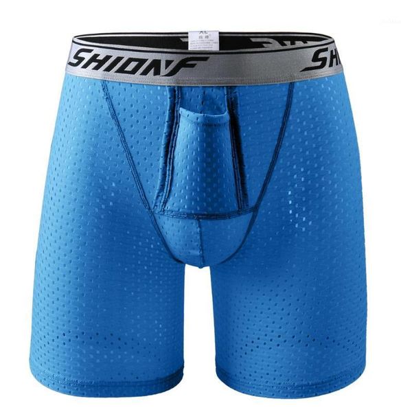 

ice silk 3d high flexible comfortable style men super thin pocket boxer pants shorts underwears quick-drying cool deep blue 11171, Black;white