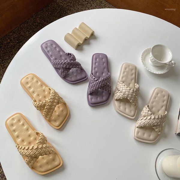 

slippers summer women home yellow beach casual woman shoes open toe designers flat sandals fashion female slides1, Black