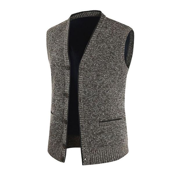 

men's sweaters sleeveless sweater men vintage button up cardigan vest knitted v neck sweatercoat tricot waistcoat jacket, White;black