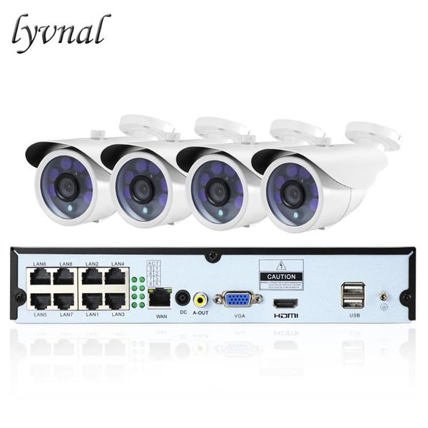 

wireless camera kits lyvnal h.265 security ip 2mp 1080p poe kit surveillance 4ch system uhd 8ch nvr plug and play onvif