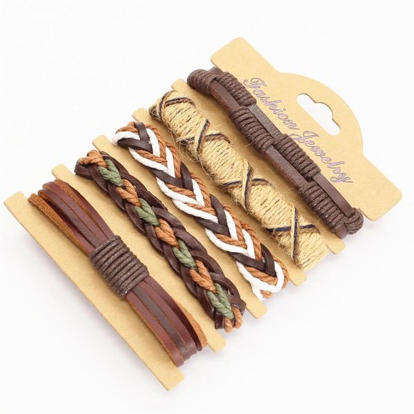 

luobotou сердце перо череп череп шарм натуральная кожа женщины браслеты мужчины браслеты femme homme ювелирные изделия 5 шт. набор свободно, Golden;silver