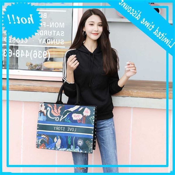 

maidudu super fire canvas printed women's 2020 new one shoulder handbag chic large capacity tote bag