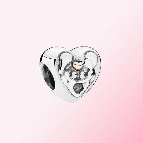 

2021 new 100% 925 sterling silver 1:1 heart of the family charm fit diy beaded bracelet jewelry factory direct ing, Black