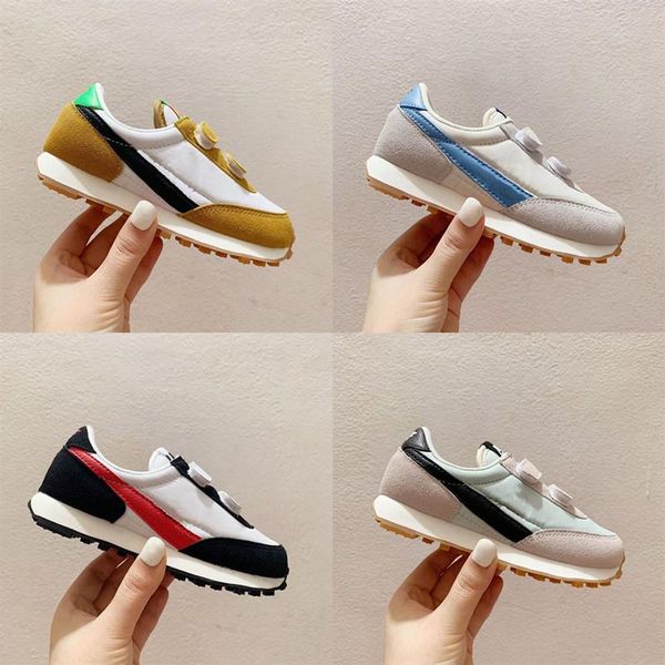 

kids daybreak running shoes white red white boys trainers girl youth kid sport sneaker toddlers gold trainers 22-35