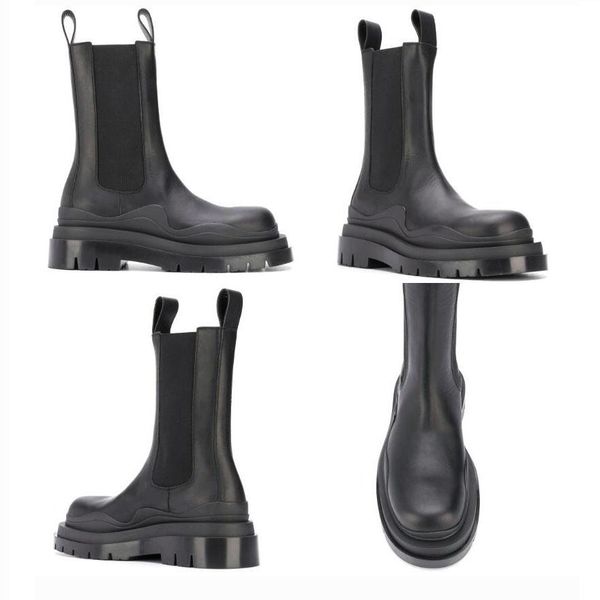 

designer boots 2020 new fashion luxury mid-calf booties tire boots women platform chunky boot lady boot luxury designer women boots 40--45, Black