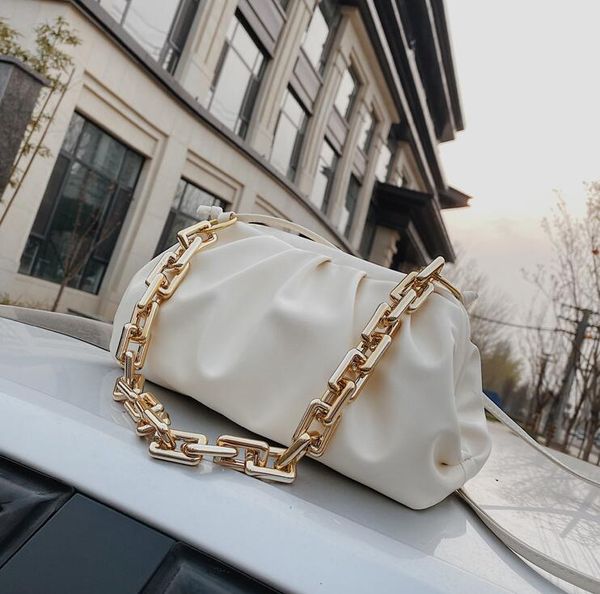 

women handbags women shoulder bags thick chain double shoulder strap wholesale women clouds bag