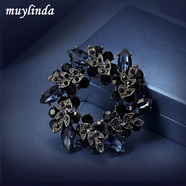 

girls crystal bauhinia flower brooches women banquet costume brooch pin clothes accessories jewelry, Golden