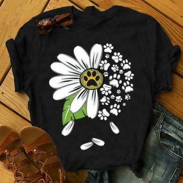 

daisy dog prints dog paws ladies cotton s 3xl light hoodie designers t shirts sweatshirt