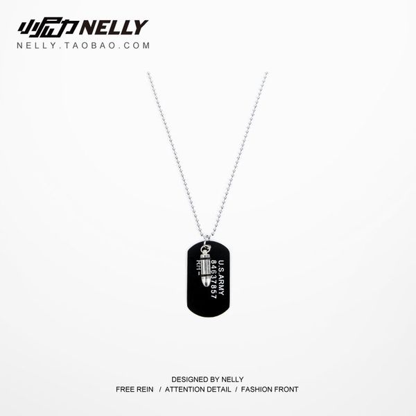 

brand navy fashion accessories hip hop bboy pendant couple necklace for men and women, Silver