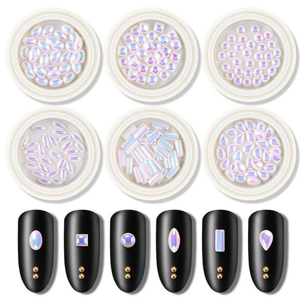 

nail art decorations jewelry diamond pearl polish flat semicircle symphony oval, Silver;gold