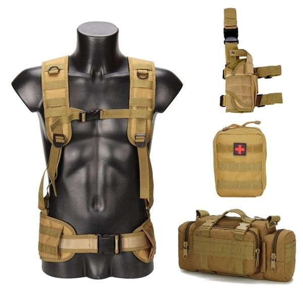 

tactical vest military combat molle battle tactical girdle wargame cs police army training belt outdoor airsoft hunting clothes 201214, Black;white