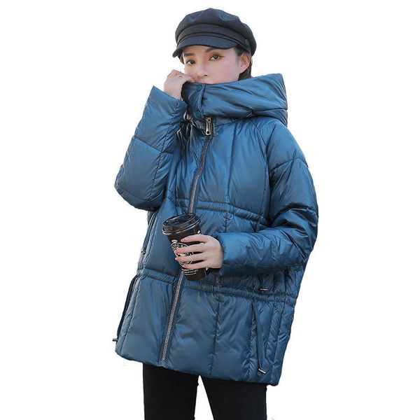 

autumn winter women's coats fashion mujer parkas hooded plus size loose thick outerwear warm down cotton coat female solid q2991, Black