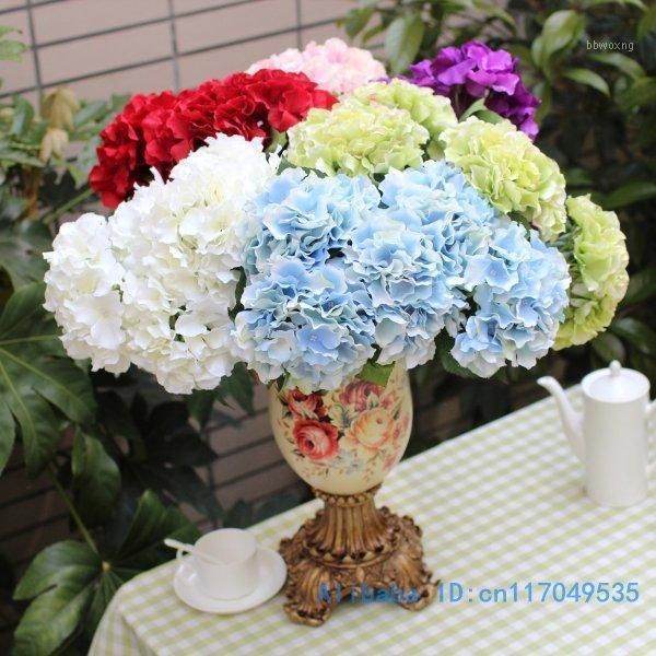 

1 bouquet beautiful artificial big hydrangea silk flower ball home wedding decoration gift f1951