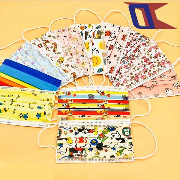 

3ply 3 layers kids children 3d 3-ply baby disposable fashionable protective fabric facial civil disposal face masks