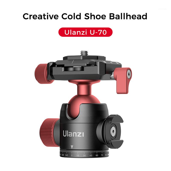 

tripod heads ulanzi u-60 u-70 metal ballhead pan tilt dual cold shoe head vlog head1