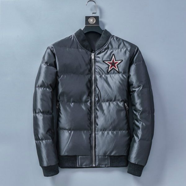 

мужская вниз пальто моды письма о вернуться толстые куртки casual мальчиков parkas с stars pattern solid color зимнем верхняя одежда пальто, Black