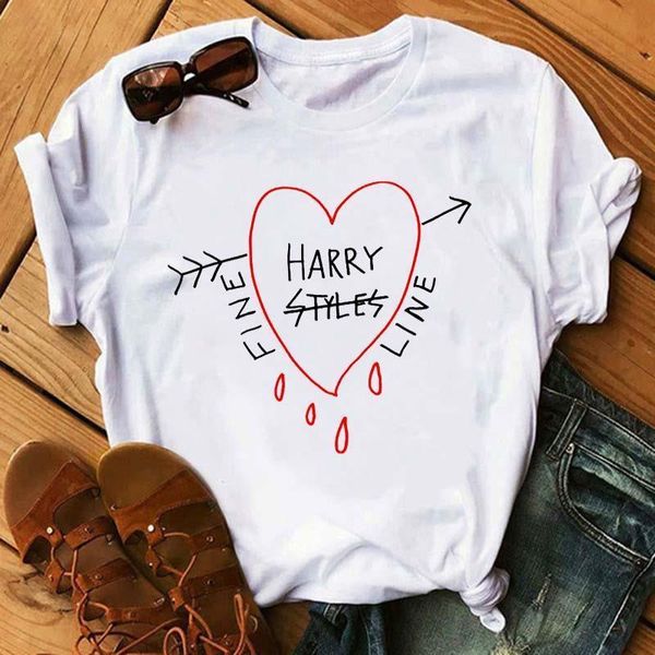 

women summer short-sleeved heart letter printing t-shirt harajuku 90s casual t shirt fashion graphic female tshirt, White