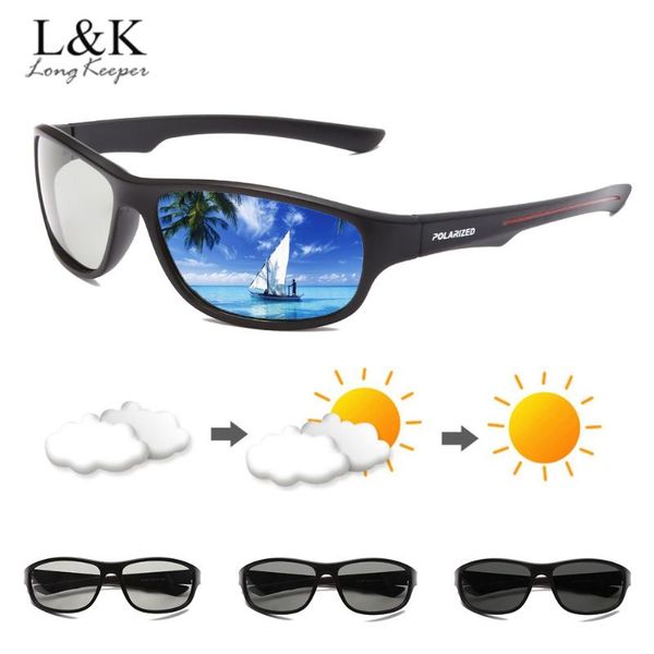 

sunglasses polarized pochromic sun glasses men chameleon discoloration male driver safty goggles black sports eyewear uv400, White;black