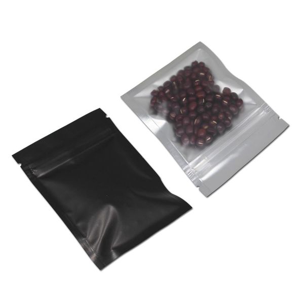 

200pcs lot matte clear black resealable aluminum foil ziplock package bag mylar plastic zipper packing pouch for food storage h bbyhwc