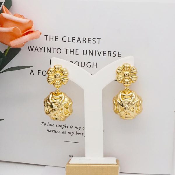 

earrings 2021 copper geometric flower shape earrings gold trend fashion earring for women luxury fashion jewelry, Silver