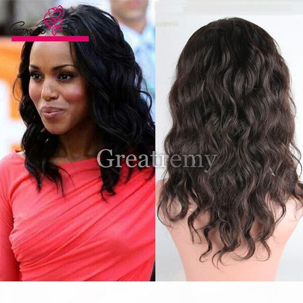 

greatremy unprocessed brazilian hair full lace wig natural water wave density 130% to 150% lace front wig human hair wig, Black