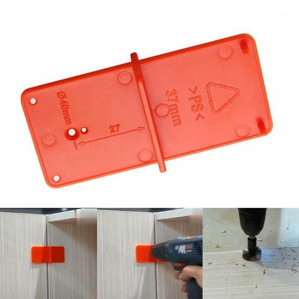 

35mm 40mm hole locator template door cabinet hinge hole drilling guide locator diy tool durable plastic for woodworking1