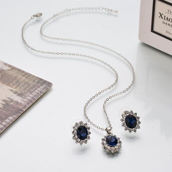 

яда новый синий элегантные наборы choker ожерелье серьги для женщин bridal кубический циркон elegant lady wedding fine jewelry set st200017, Black
