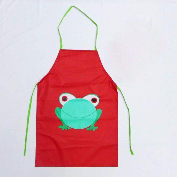 

kids children cute waterproof cartoon frog apron printed painting cooking apron for kitchen women housework 49.5cm x 35cm