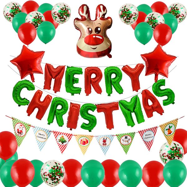 

merry christmas aluminum foil balloons pumps aluminum film christmas party supplies decoration props santa claus christmas for home party