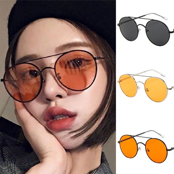 

men women lens es 48mm glass polarized round mirror double bridge oculos de sol gafas