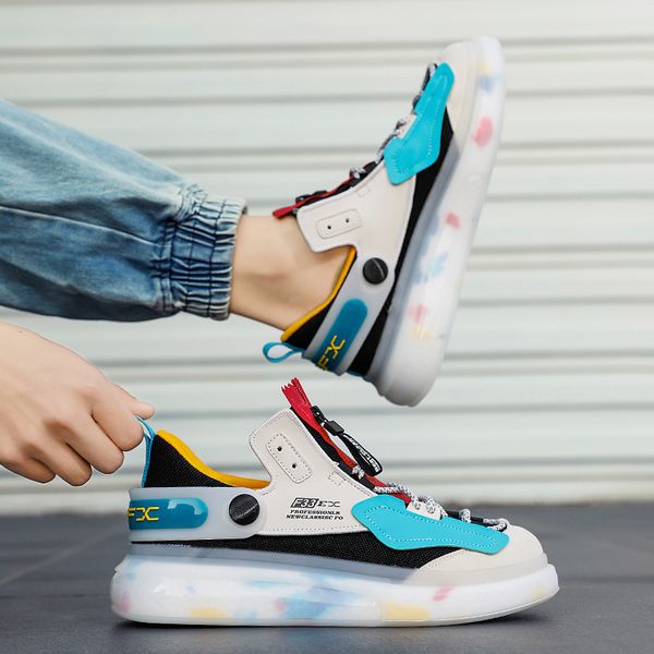 

men's sports 2021 new fashion travel autumn versatile board casual running men's shoes, Black