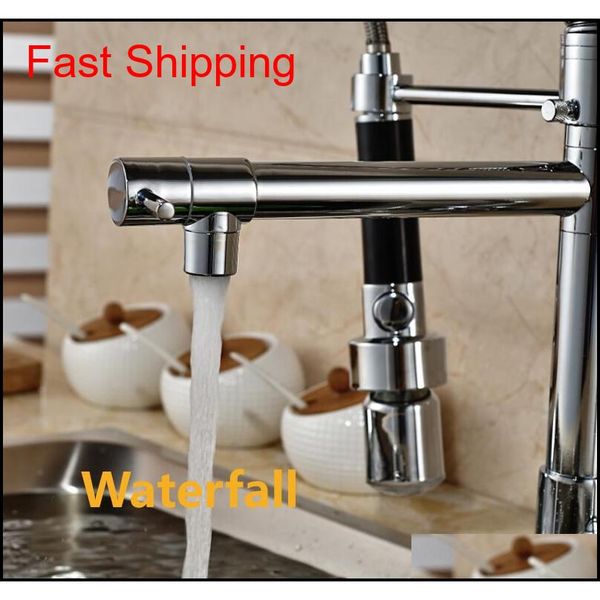 

new chrome led pull down spring kitchen faucet swivel spout mixer qylvzc bdenet