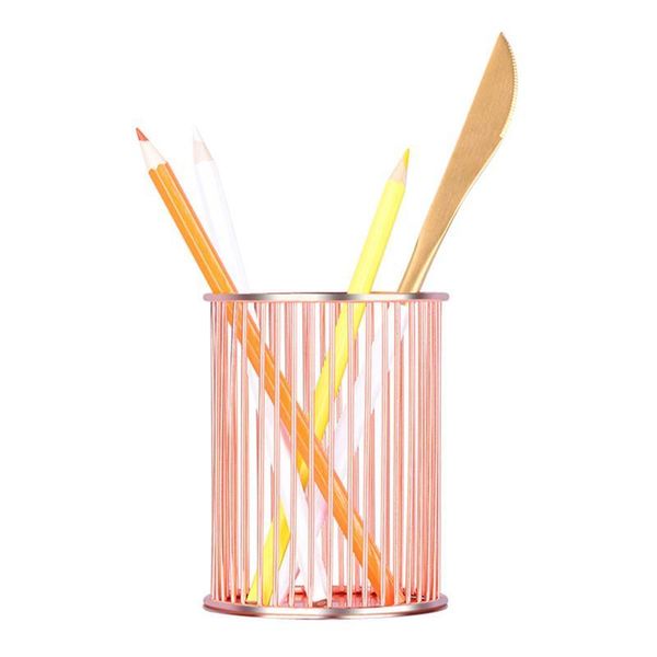 

style rose organizer stationery school container pencil for pot home metal gold out pc 1 office hollow brush holder pen nordic bbyifc bwkf