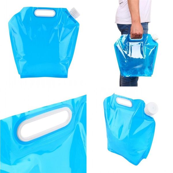 

10l high capacity water carrier outdoor mountaineering camp folding waters bags pure color transparent drinking ware 4 3yn l1
