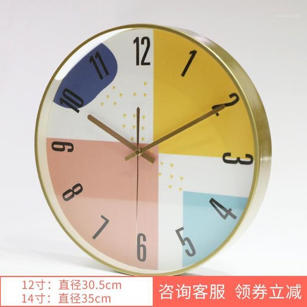 

wall clocks nordic brief clock colorful fashion modern silent simple room creative zegar kuchenny rainbow clock50wc1