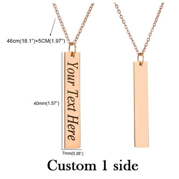 

пользовательская подвеска choker имя сталь дата для золотого ожерелья младенца женщин charm дня матери подарков площади ювелирных изделий пе, Black