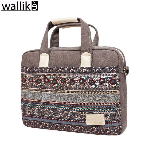 

wallike 2020 14 inch waterproof canvas lapsleeve bag handbags floral briefcase for mac air pro retina notebook bags