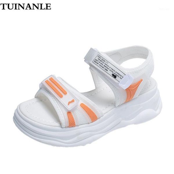 

tuinanle gladiator platform women's sandals 2021 summer chunky sandals wedge high heels shoes female hook & loop sandles women1, Black