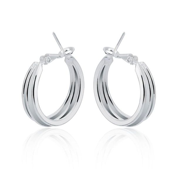 

hermosa 31*25mm 3 circle fashion lady hoop earrings eh000233 wholesale women earring special gift, Golden;silver