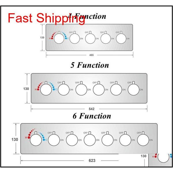 

big water 4/5/6 functions shower mixing valves thermostatic mixer faucet flow shower faucet brass chrome qyldxd toys2010