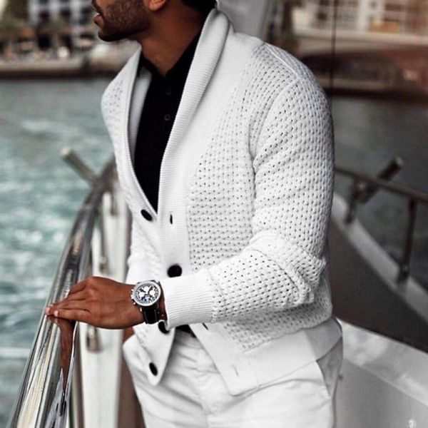 

autumn men cardigan sweater coat warm knitting sweaters casual slim fit turtleneck jumpers men winter business sweater, White;black