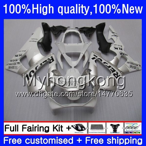 Corpo para Honda CBR900 RR CBR 929 RR CBR 900RR CBR929RR 00 01 50HM.152 CBR 929RR CBR900RR CBR929 RR 2000 2001 Fairing kit Repsol Branco prata