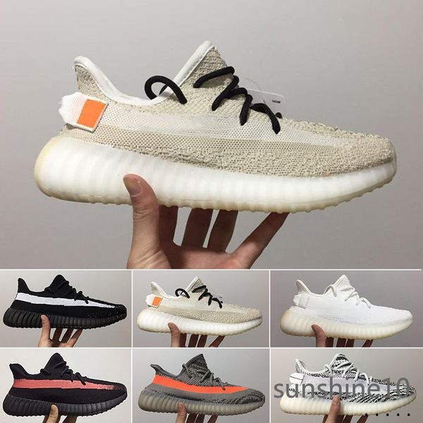 

sesame v2 running shoes 2019 mens womens kanye west static cream white bred blue tint butter designer shoes tm1s7