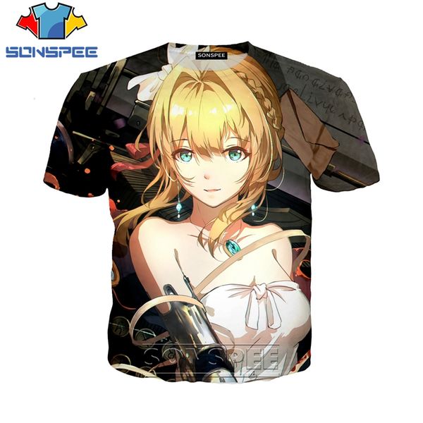 

anime violet evergarden 3d print shirts horror hentai plus size men clothing