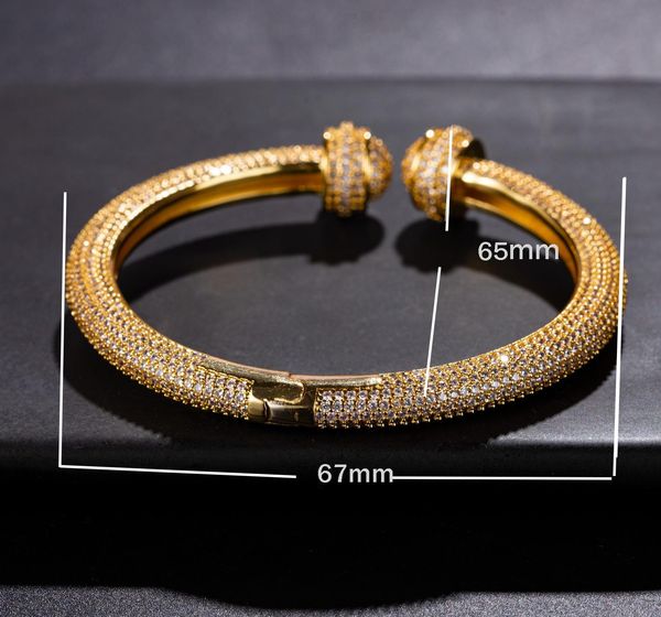 

full cubic zirconia cuff bracelet for couples size women bangles solid gold plating women jewellery open cuff11, Black