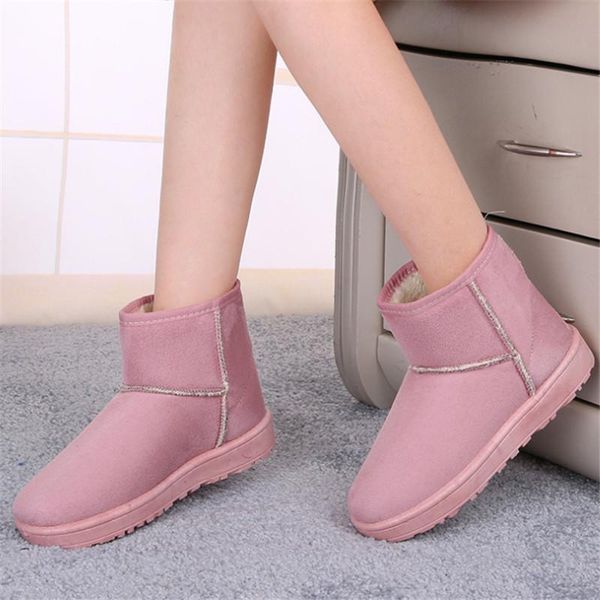 

2020 autumn and winter flat short tube plus velvet thickening anti-skiing boots wild warm feet women's cotton shoes, Black